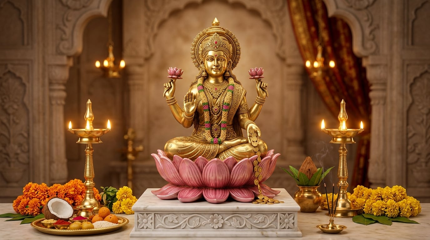 Pure Brass Lakshmi Devi Idol